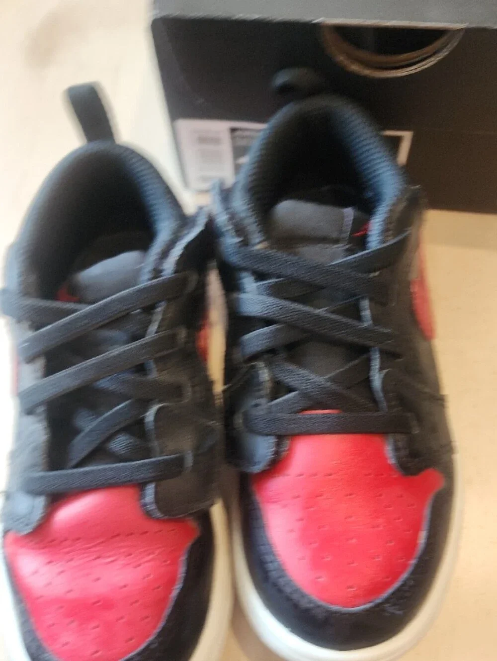 Nike Kids Black and Red Low-Top Sneakers - Air Jordan 1 Style